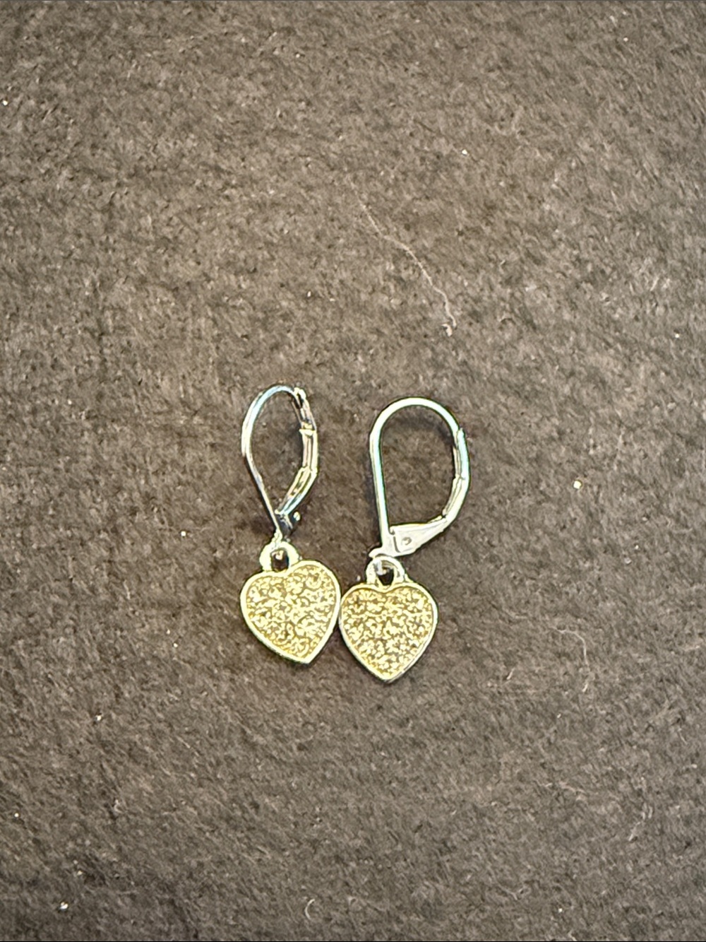 Vintage Dainty Silver-tones Heart Drop Earrings